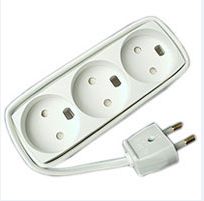 3-way power strip no-earth,