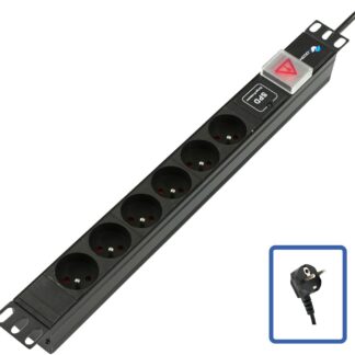 POWER STRIP 19" - 6 WAYS - 1U