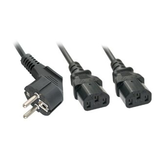 2m Schuko to 2x C13 Mains