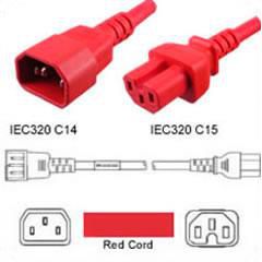 Power Cable C15/C14 Red 3m 3