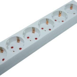 Power Rail 6 Outlet 5m White,