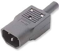 Power plug, C14 male, 10A,