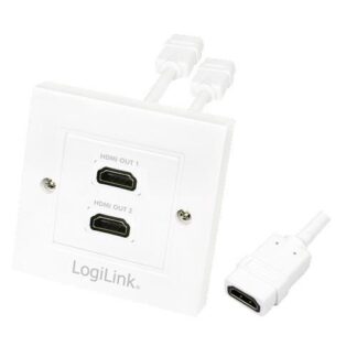 HDMI wall plate, 2-port, with